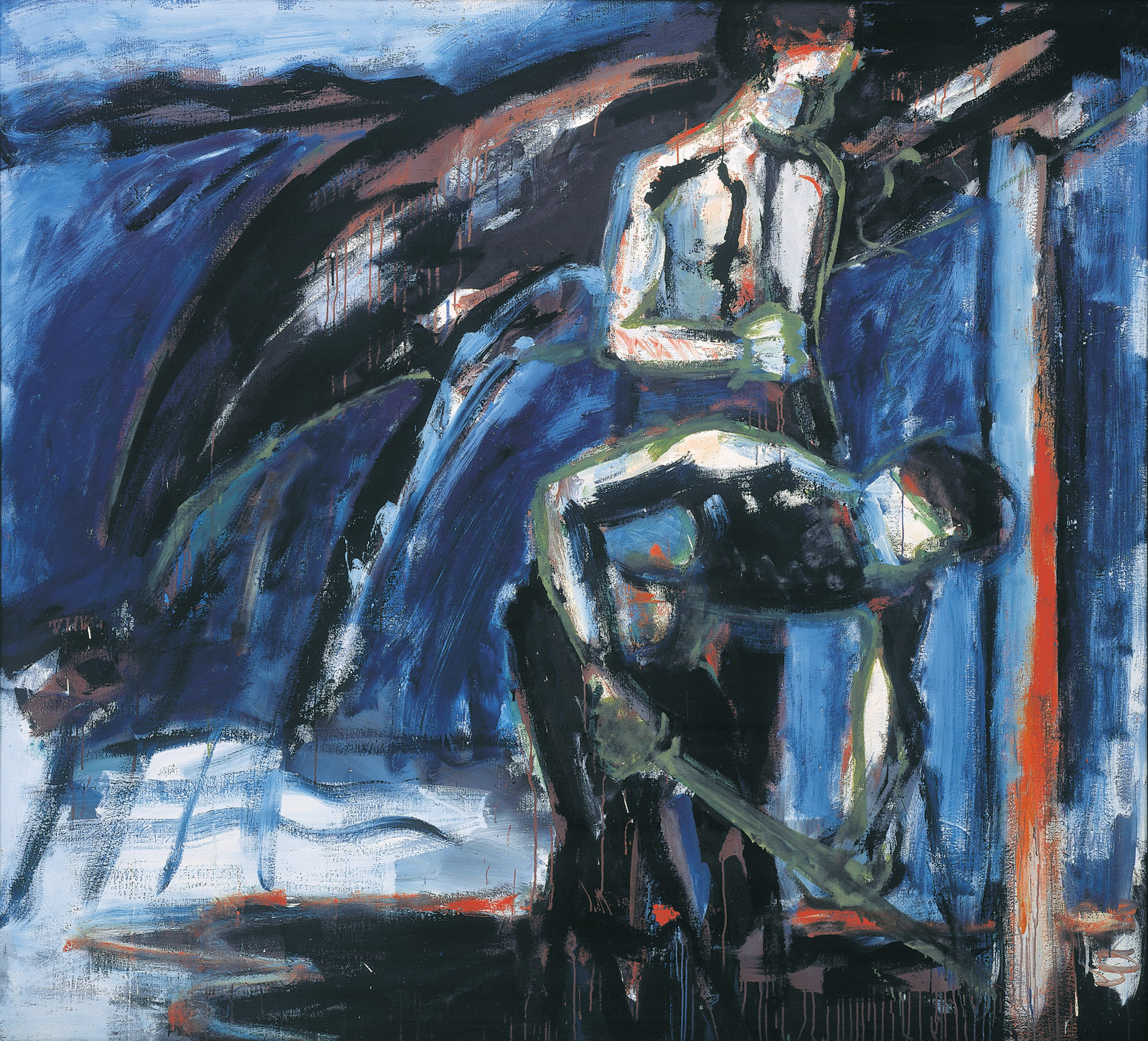 Bernd Koberling: Strandarbeiter, 1980, Öl auf Leinwand, 190 x 210 cm