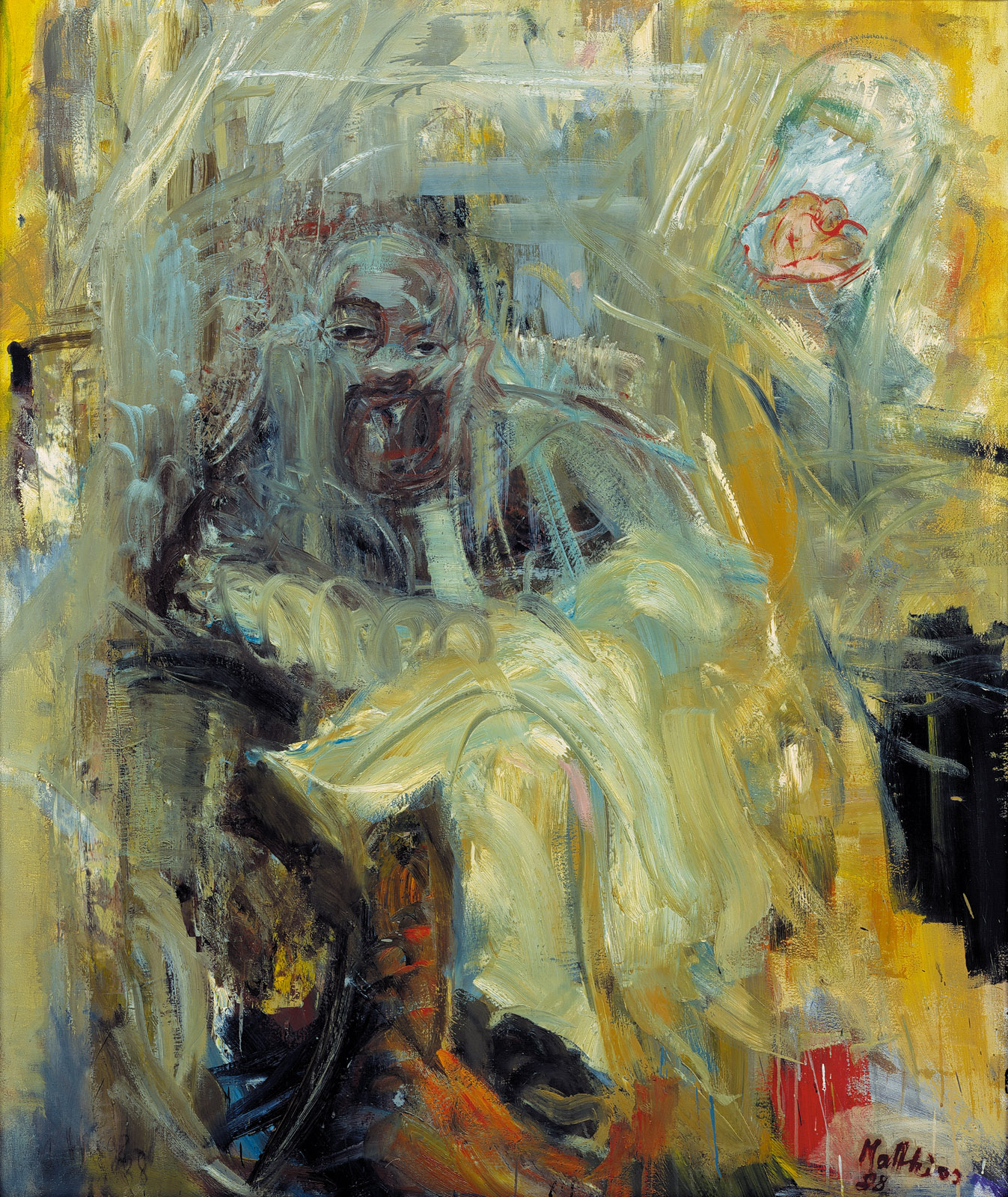 Matthias Hollefreund: Jussi, 1988, Öl auf Leinwand, 147 x 125 cm