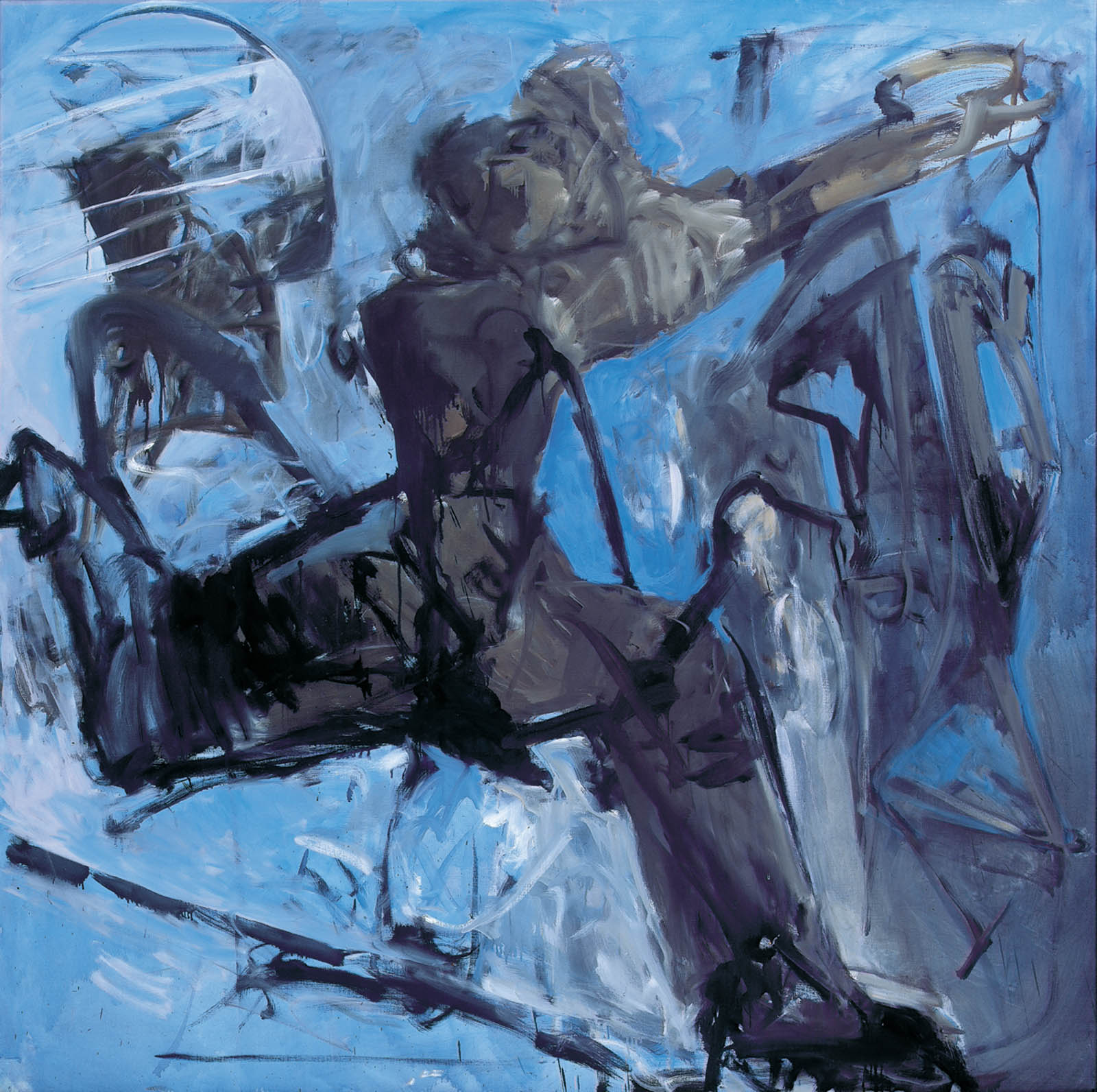 Max Kaminski: Diskuswerfer, 1983, Öl auf Leinwand, 190 x 190 cm